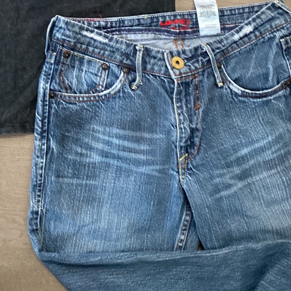 Vintage Levi’s Red Dark Wash Flare Jeans